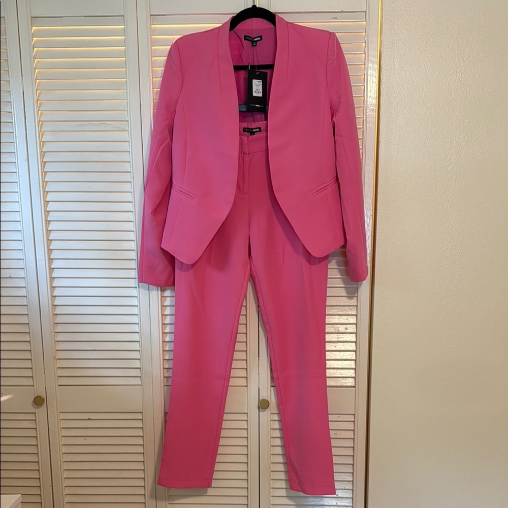 Fashion Nova Vibrant Pink Blazer Set